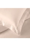 Pure Parima 500 Thread Count 100% Certified Egyptian Cotton Sateen Embroidered 3-piece Ariane Duvet In Soft Peach