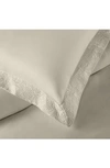 Pure Parima Ariane Embroidered 100% Cotton Duvet Cover Set In Linen