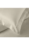 Pure Parima 500 Thread Count 100% Certified Egyptian Cotton Sateen Embroidered 3-piece Ariane Duvet In Linen