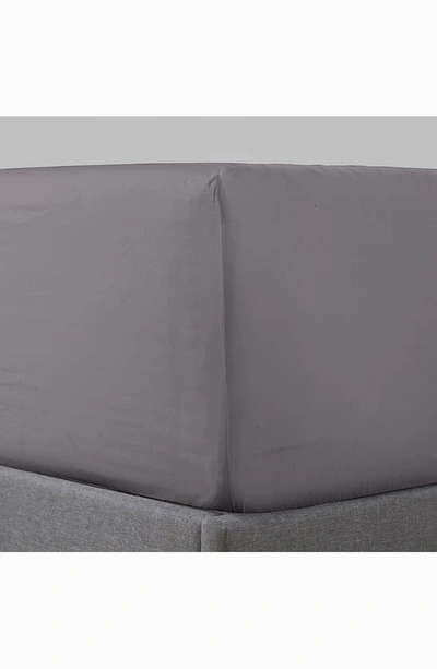 Pure Parima Sateen Fitted Sheet In Charcoal