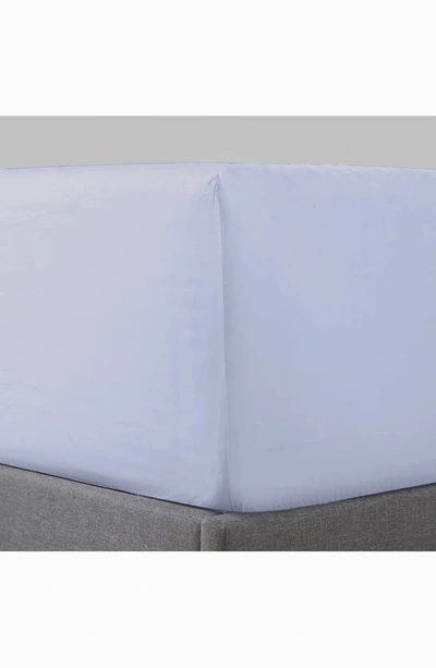 Pure Parima Sateen Fitted Sheet In Icy Blue
