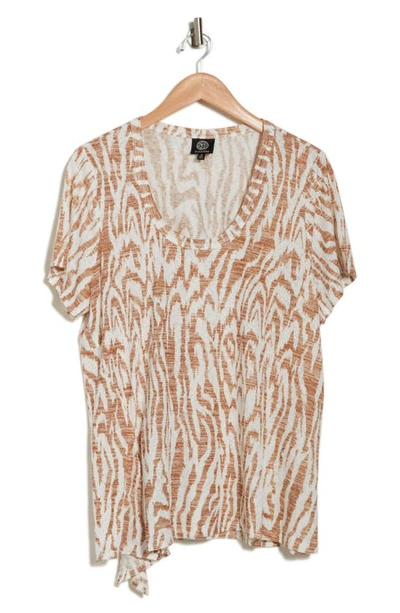 Bobeau Side Tie T-shirt In Golden Brown Ziger