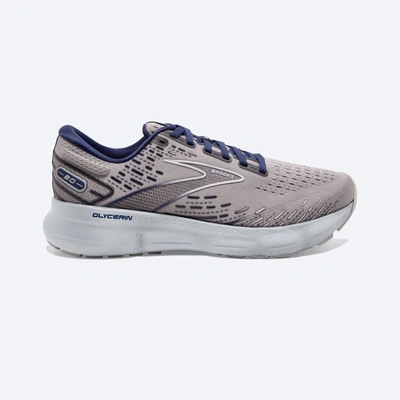 Brooks Men's Glycerin 20 Running Shoes - D/medium Width In Alloy/grey/blue Depths In Multi