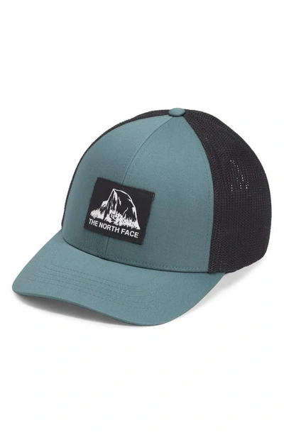 The North Face Truckee Fitted Trucker Hat In Goblin Blue/ Tnf Black