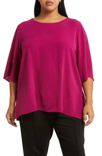 Eileen Fisher Silk Ballet Neck Top In Rhapsody