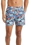 Fair Harbor The Bungalow Swim Trunks In Midnight Palms