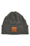 Mulberry Softie Cable Knit Cashmere Beanie In Charcoal