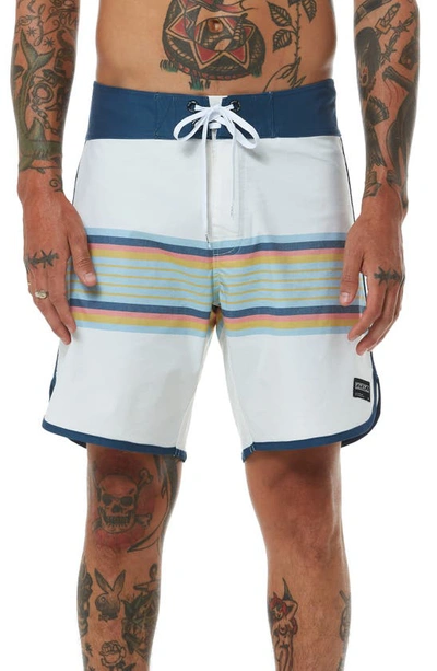 Ezekiel Warren 18 Board Shorts In Bone/ Multi Blue