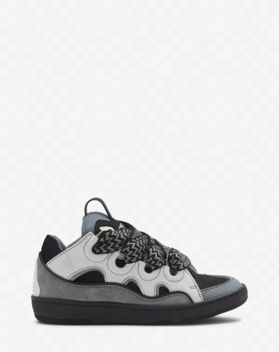 Lanvin Leather Curb Trainers For Women In White/anthracite