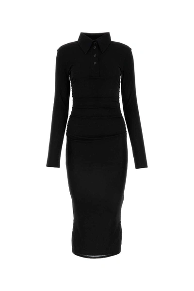 Nanushka Black Polyester Polo Dress