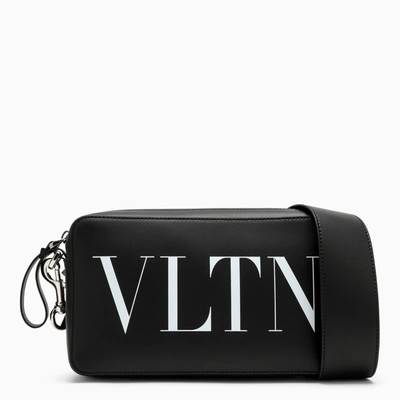 Valentino Garavani Black Leather Shoulder Bag With Logo