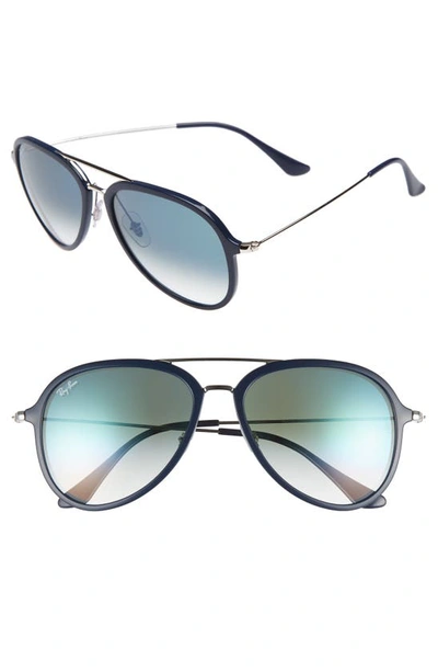 Ray Ban 57mm Aviator Sunglasses In Blue