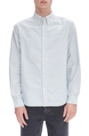 Apc Chemise Greg Stripe Organic Cotton Button-down Shirt In Green