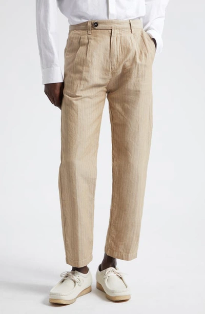 Massimo Alba Strall02 Double Pleat Linen & Cotton Pants In Orzo