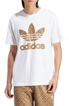 Adidas Originals Mono Trefoil Logo Graphic T-shirt In White