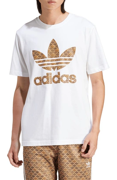 Adidas Originals 三叶草logo棉t恤 In White