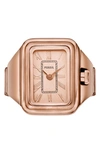 Fossil Raquel Watch Ring, 14mm In Rose Gold