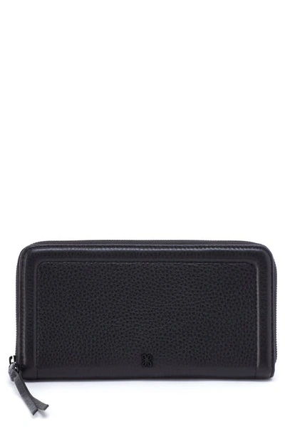 Hobo Large Nila Leather Zip Around Wallet In Black