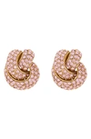 Oscar De La Renta Love Knot Stud Earrings In Pink