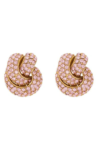 Oscar De La Renta Love Knot Stud Earrings In Rose