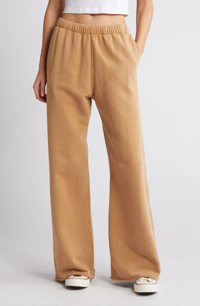 Re/done Wide Leg Organic Cotton Sweatpants In Faded Chestnut