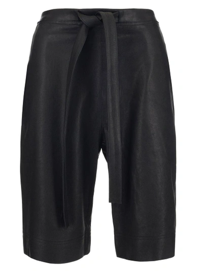 Jw Anderson Leather Shorts In Black