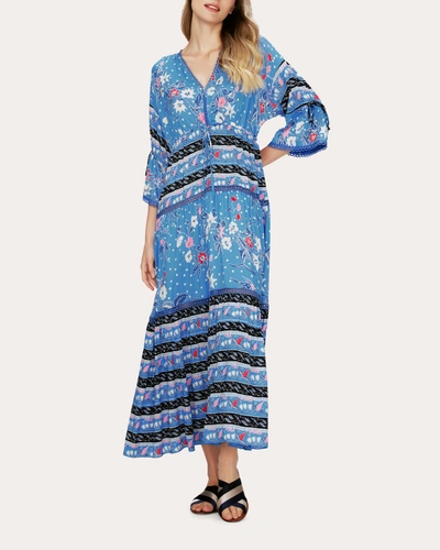Diane Von Furstenberg Boris Floral-print Maxi Dress In Blue