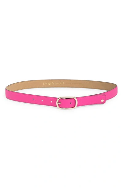 Kate Spade Stitched Feather Edge Belt In Vivid Snapdragon