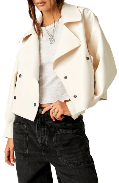Free People Alexis Faux Leather Jacket In White