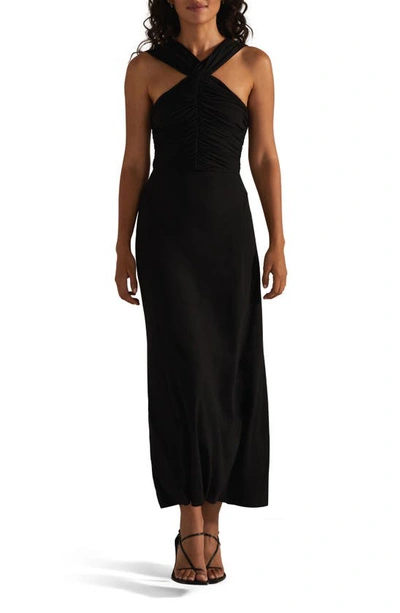 Favorite Daughter The Vivien Ruched Dress In Black