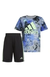 Adidas Originals Kids' Graphic T-shirt & Shorts Set In Grey