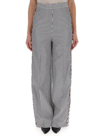 Ports 1961 Striped Loose Fit Trousers In Multi
