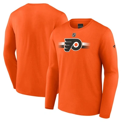 Fanatics Branded Orange Philadelphia Flyers Authentic Pro Secondary Long Sleeve T-shirt