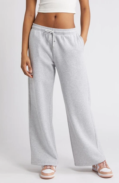 Bp. Wide Leg Fleece Pants In Grey Soft Heather