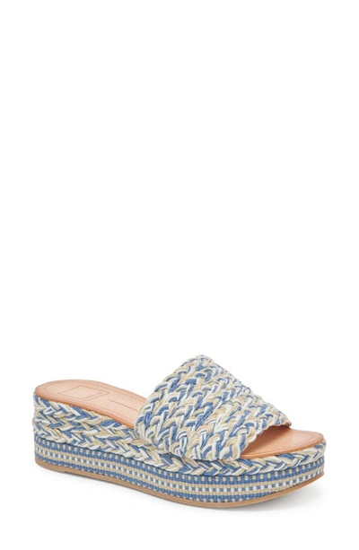 Dolce Vita Pazli Platform Slide Sandal In Blue