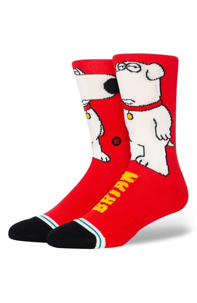 Stance The Dog Cotton Blend Crew Socks In Red