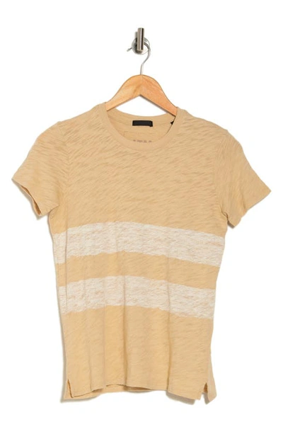 Atm Anthony Thomas Melillo Stenciled Stripe Slub Jersey T-shirt In Butter/ White Combo