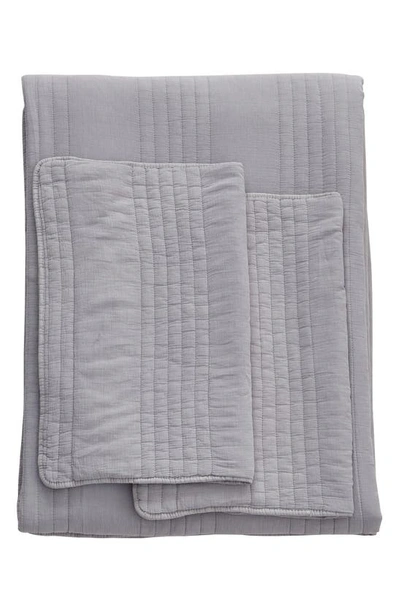 Melange Home Stone Washed Quilt & Sham Set In Light Grey