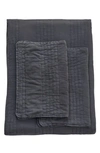 Melange Home Stone Washed Quilt & Sham Set In Charcoal