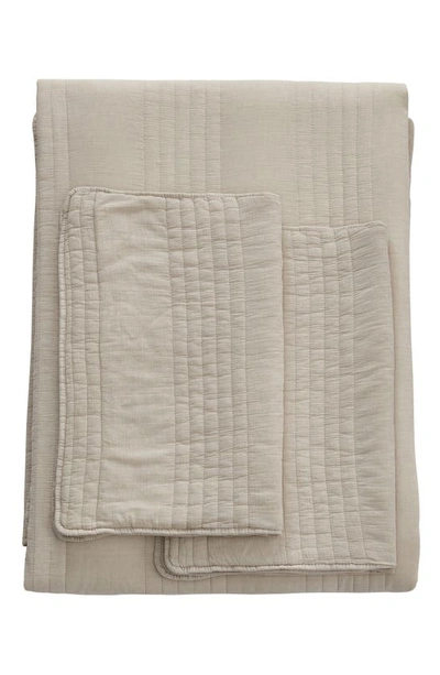 Melange Home Stone Washed Quilt & Sham Set In Light Khaki