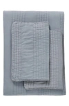 Melange Home Stone Washed Quilt & Sham Set In Misty Blue