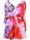 Msgm Short Printed Dress In Multicolour