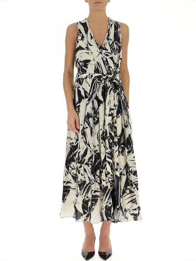 Proenza Schouler Printed Waist Tie Maxie Dress In Multi