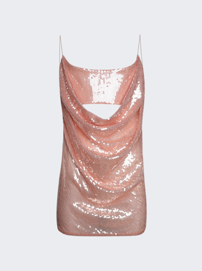 Alex Perry Sequined Mini Dress In Peach