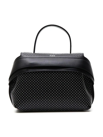 Tod's Large Wave Tote In Black