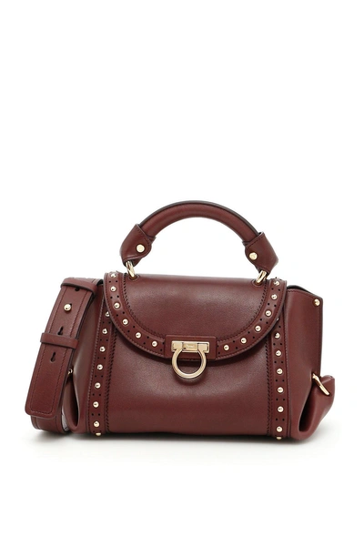 Ferragamo Salvatore  Mini Sofia Tote Bag In Burgundy