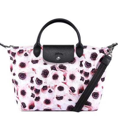 Longchamp Poppy Print Small Le Pliage Handbag In Pink