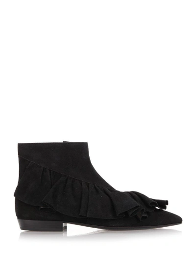 Jw Anderson Ruffled Ankle Boots In Black