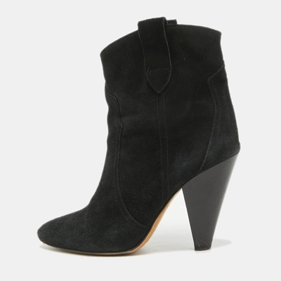 Pre-owned Isabel Marant Black Suede Ankle Boots Size 37