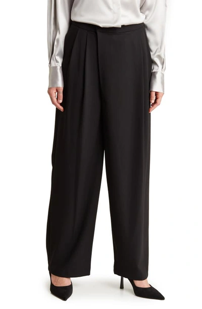 Dkny Crossover Pleat Pants In Black